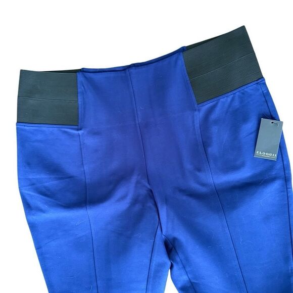 Eloquii Pants Front Seam Pull On Elastic Panel Waist 24 Blue NWT - Picture 3 of 6